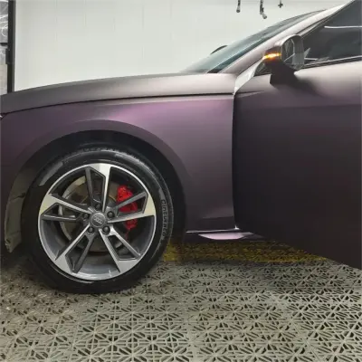 Ultra Matte Metallic Black Purple Car Vinyl Wrap review William 02