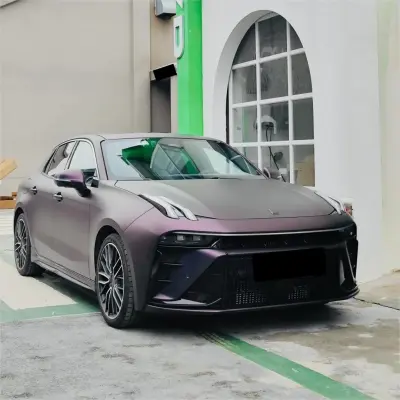 Ultra Matte Metallic Black Purple Car Vinyl Wrap review Amazing 01