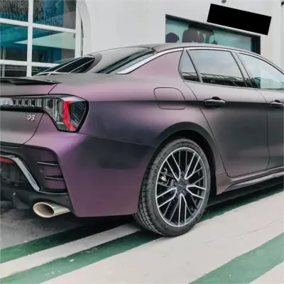 Ultra Matte Metallic Black Purple Car Vinyl Wrap review Amazing 02