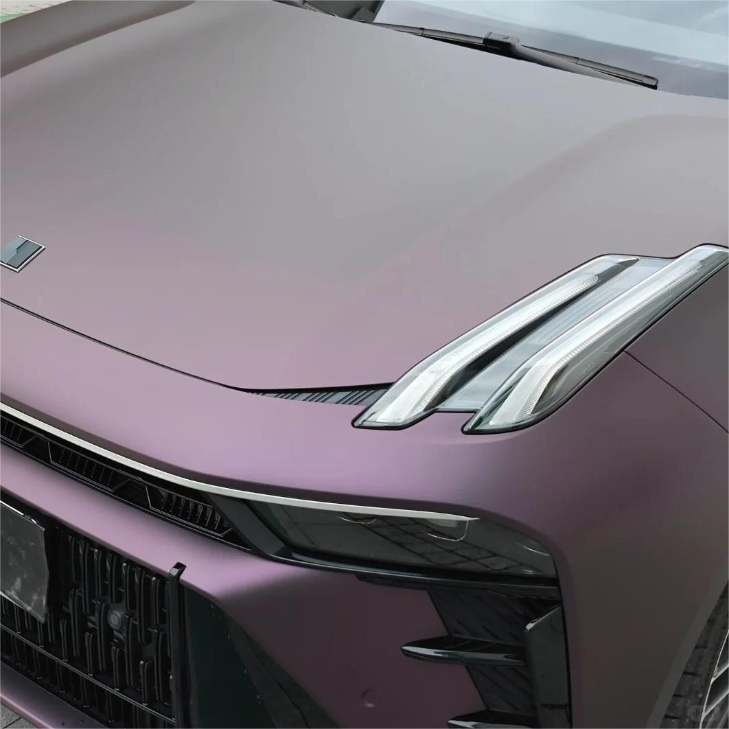 Ultra Matte Metallic Black Purple Car Vinyl Wrap review Amazing 02