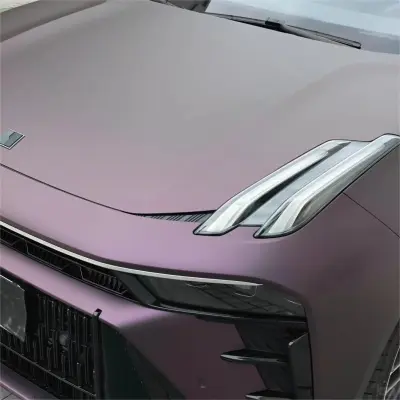 Ultra Matte Metallic Black Purple Car Vinyl Wrap review Amazing 03