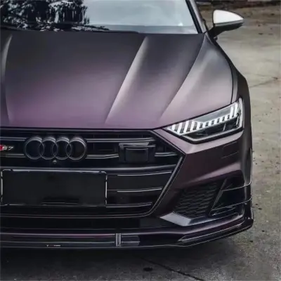 Ultra Matte Metallic Black Purple Car Vinyl Wrap review John 01