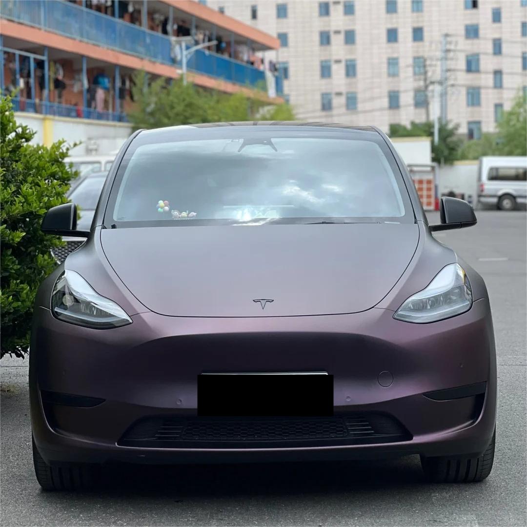 Ultra Matte Metallic Black Purple Car Vinyl Wrap review Josh 01