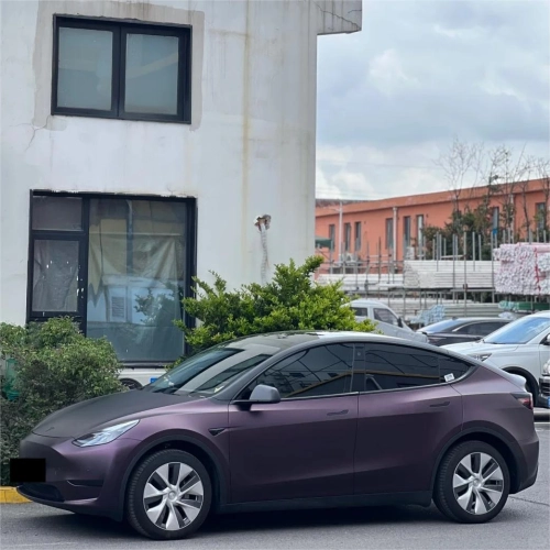 Ultra Matte Metallic Black Purple Car Vinyl Wrap reviewed by