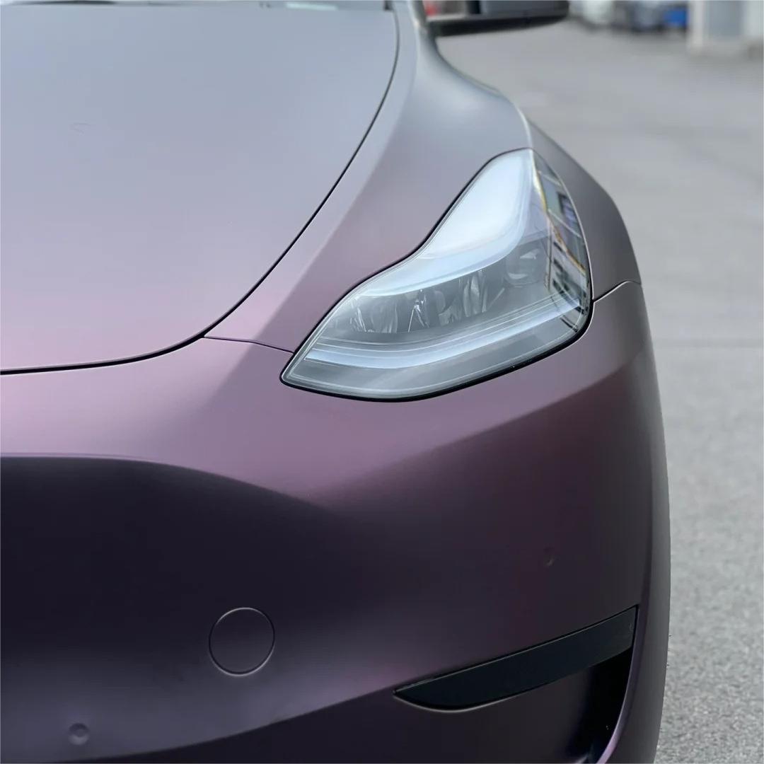Ultra Matte Metallic Black Purple Car Vinyl Wrap review Josh 02