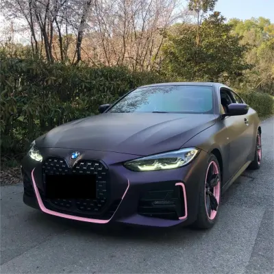 Ultra Matte Metallic Black Purple Car Vinyl Wrap review  Santaella 01