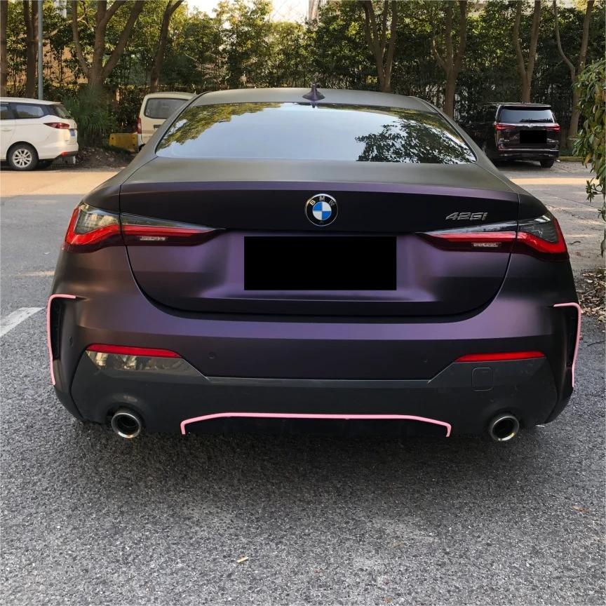 Ultra Matte Metallic Black Purple Car Vinyl Wrap review Santaella 02