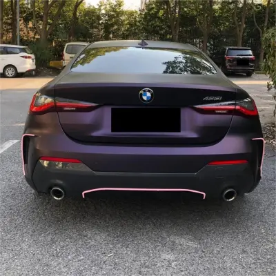 Ultra Matte Metallic Black Purple Car Vinyl Wrap review  Santaella 03