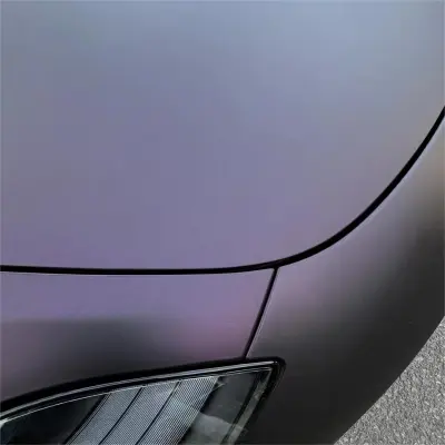 Ultra Matte Metallic Black Purple Car Vinyl Wrap review Sebastian 02