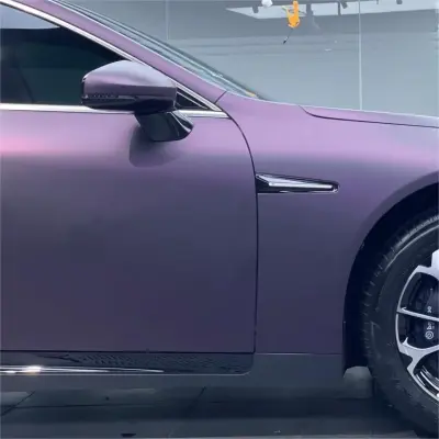 Ultra Matte Metallic Black Purple Car Vinyl Wrap review Shaniqua 02