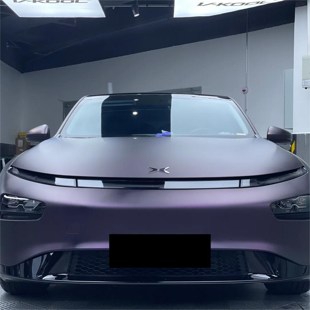 Ultra Matte Metallic Black Purple Car Vinyl Wrap review Shaniqua 00
