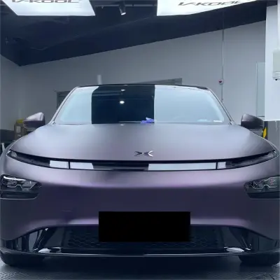 Ultra Matte Metallic Black Purple Car Vinyl Wrap review Shaniqua 01