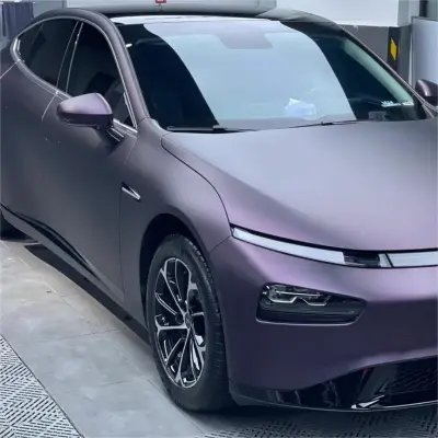 Ultra Matte Metallic Black Purple Car Vinyl Wrap review Shaniqua 03