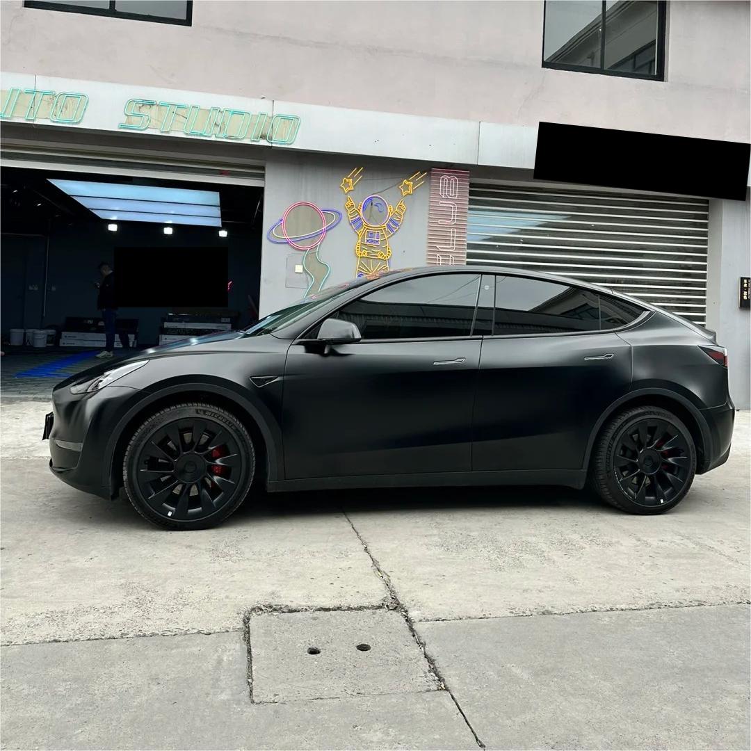 Matte Satin Black Ceramic Black Car Vinyl Wrap BMW  PET  review Black 02