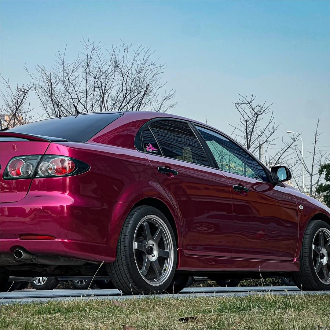 Gloss Metallic Rubellite Purple Car Vinyl Wrap PET  review Wraping 02