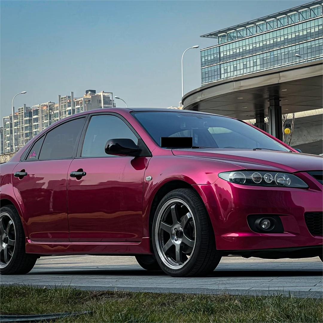 Gloss Metallic Rubellite Purple Car Vinyl Wrap PET  review Wraping 01