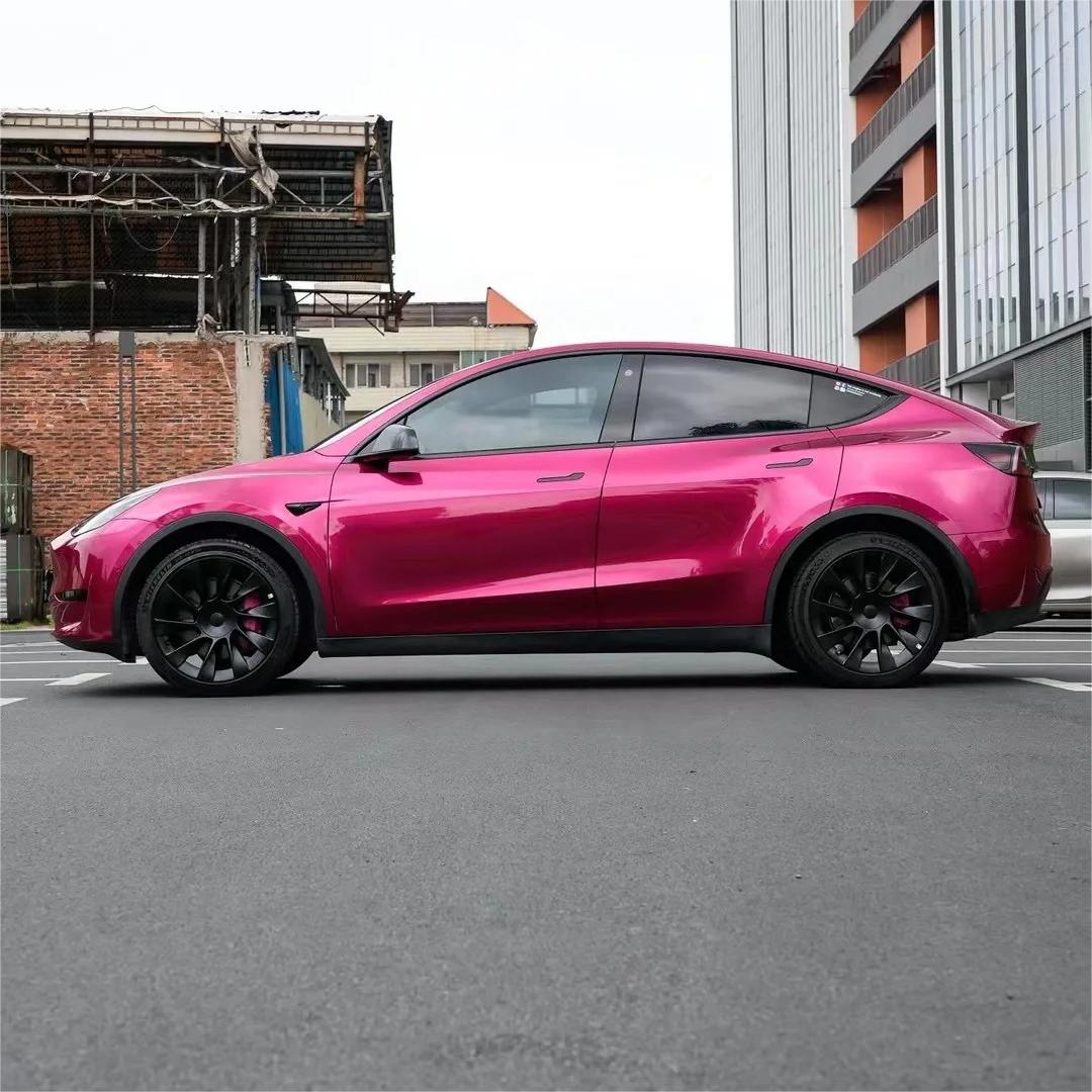 Gloss Metallic Rubellite Purple Car Vinyl Wrap PET  review Countless 04