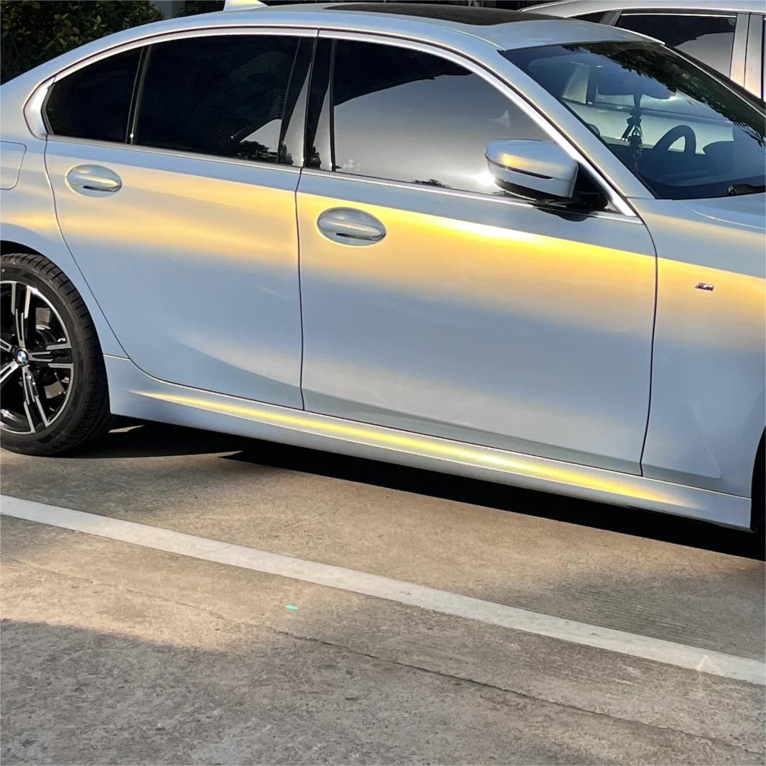 Gloss Metallic Gold Grey Car Vinyl Wrap  review Anyone 01