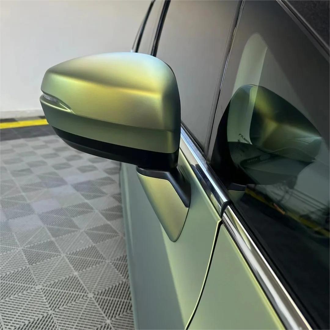 Matte Metallic Lighting Green Car Vinyl Wrap PET review Numerous 02