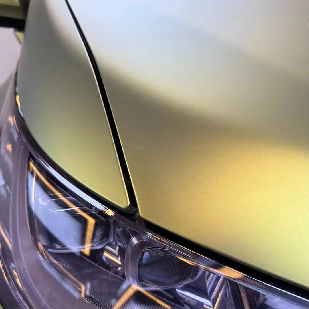 Matte Metallic Lighting Green Car Vinyl Wrap PET review Numerous 01