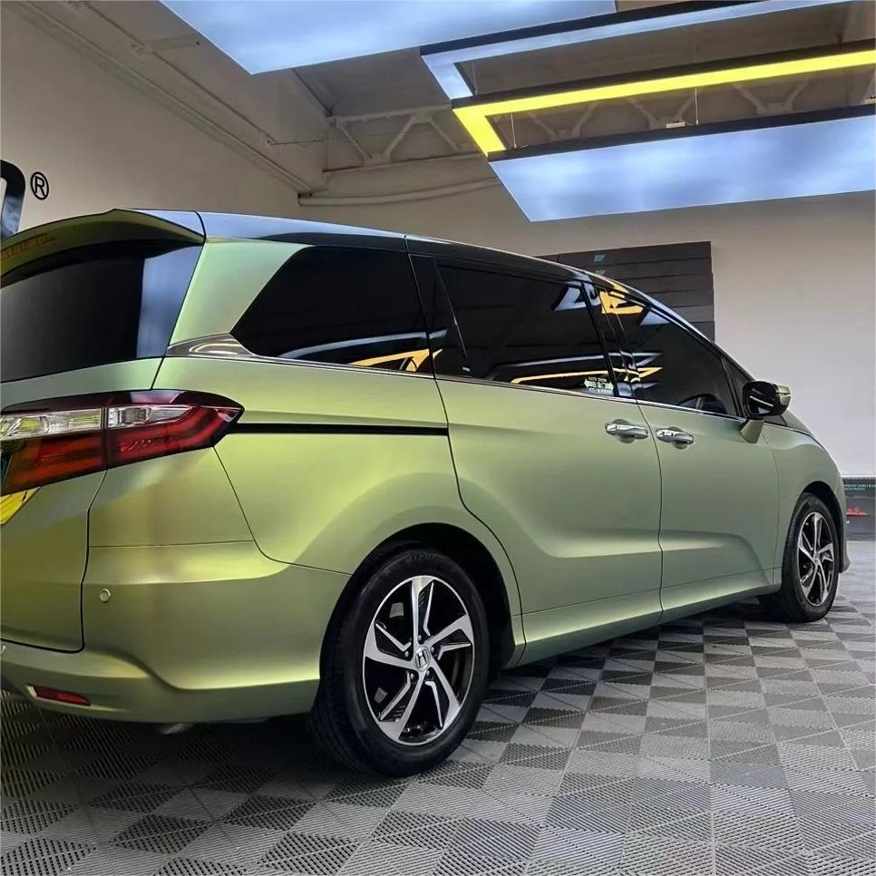 Matte Metallic Lighting Green Car Vinyl Wrap PET review Numerous 03