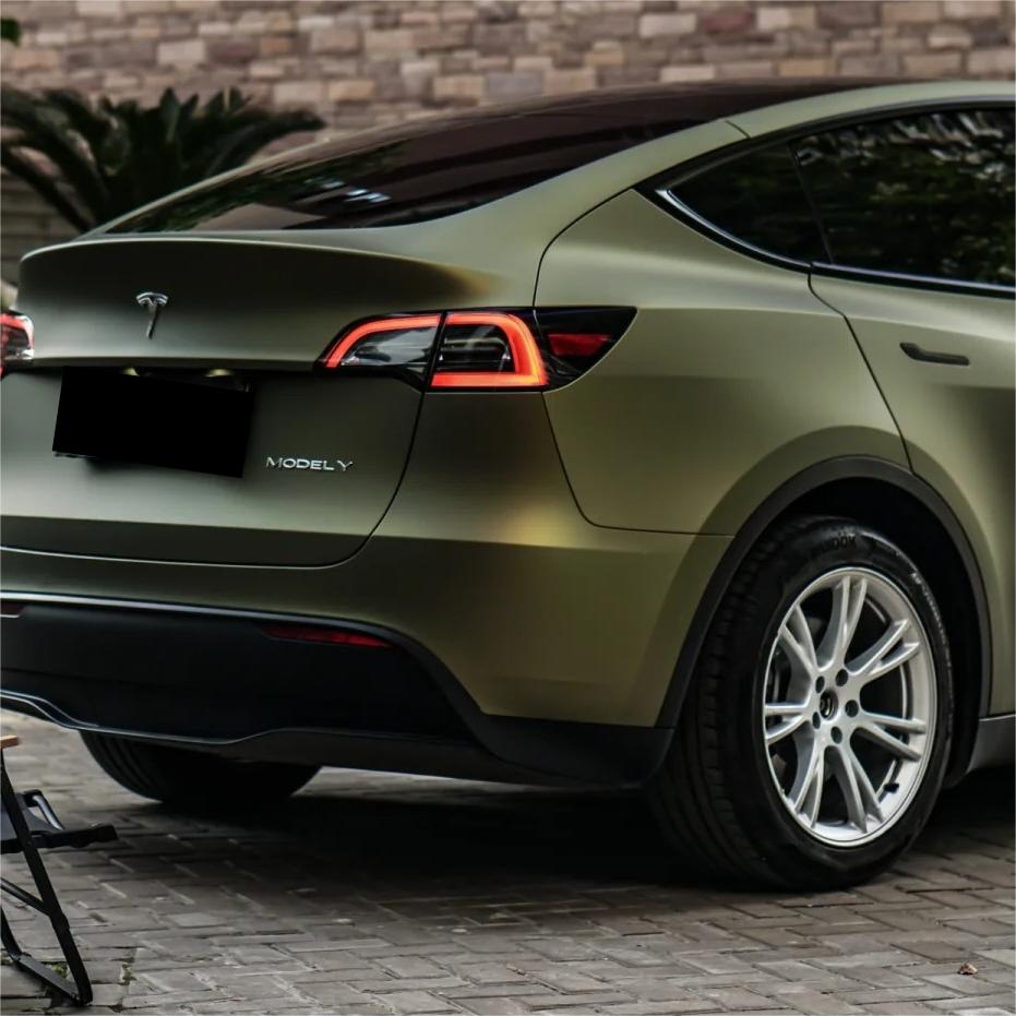 Matte Metallic Lighting Green Car Vinyl Wrap PET review Vehicle 02