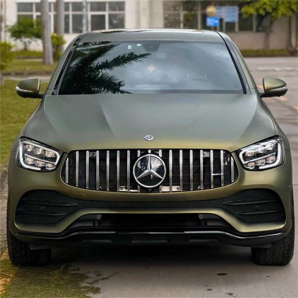 Matte Metallic Lighting Green Car Vinyl Wrap PET review Profession 03