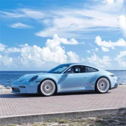 Gloss Meissen Blue Car Vinyl Wrap PET review Luna 01