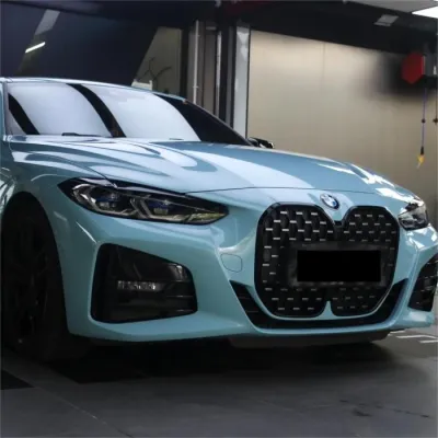 Gloss Meissen Blue Car Vinyl Wrap PET review Kelly 03