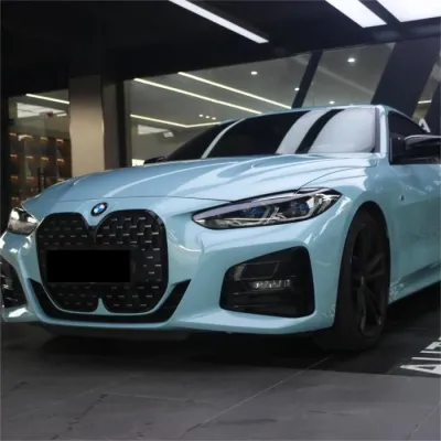 Gloss Meissen Blue Car Vinyl Wrap PET review Kelly 02