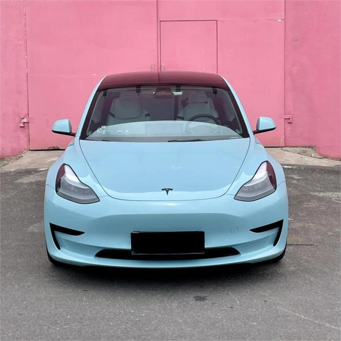 Gloss Meissen Blue Car Vinyl Wrap PET review Judi 01