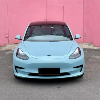 Gloss Meissen Blue Car Vinyl Wrap PET review Judi 02