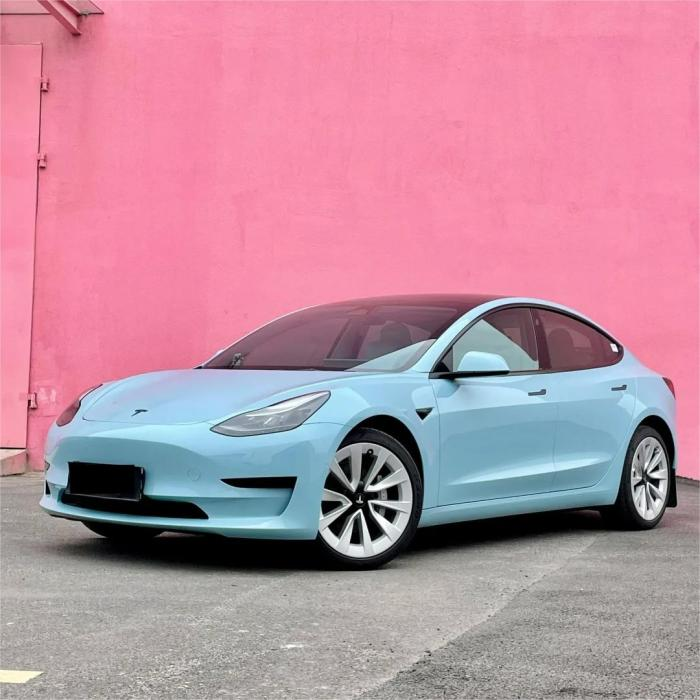 Gloss Meissen Blue Car Vinyl Wrap PET review Judi 00