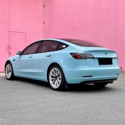 Gloss Meissen Blue Car Vinyl Wrap PET review Judi 05