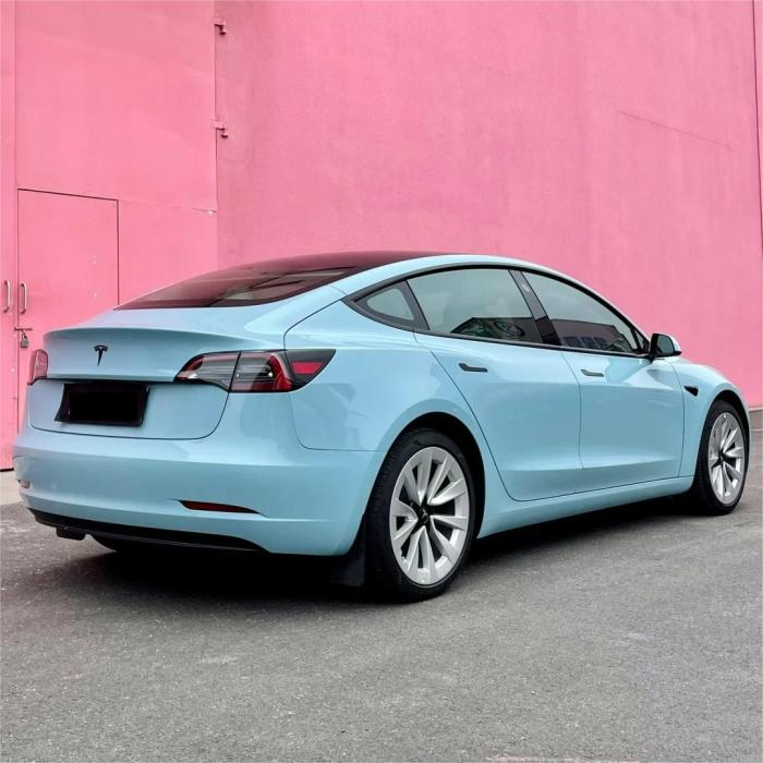 Gloss Meissen Blue Car Vinyl Wrap PET review Judi 05