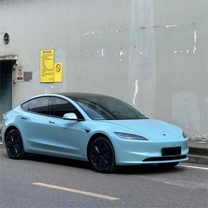 Gloss Meissen Blue Car Vinyl Wrap PET review XrayBravo 01