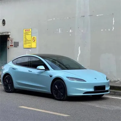 Gloss Meissen Blue Car Vinyl Wrap PET review XrayBravo 02