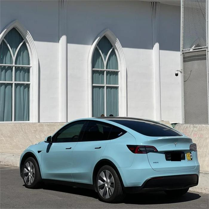 Gloss Meissen Blue Car Vinyl Wrap PET review Sean S 01