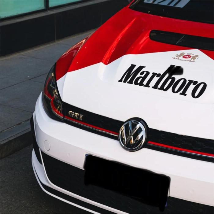 Marlboro Racing Car wrap Custom Design - White, Red and Black Car Wrap (Bundle) review David 03