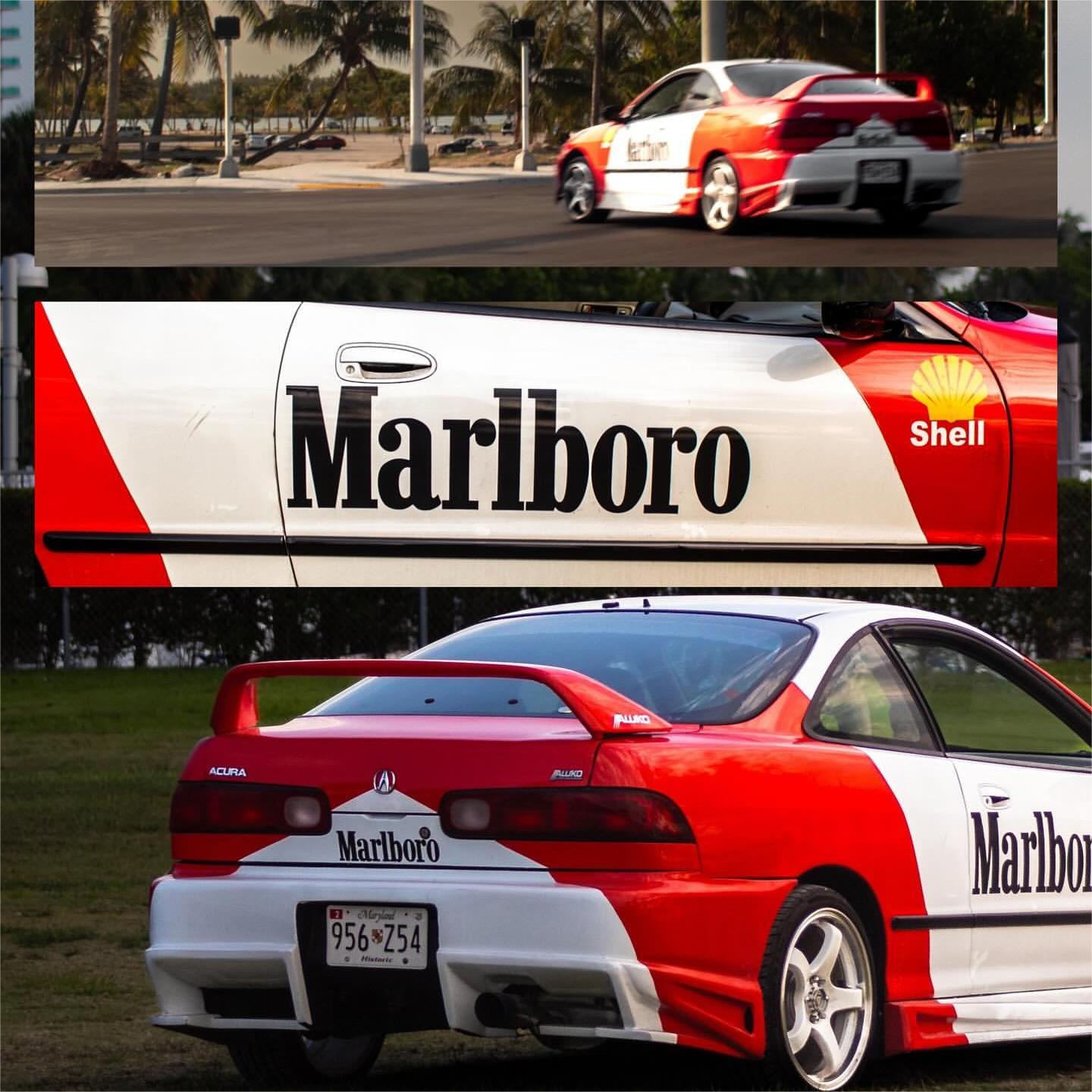 Marlboro Racing Car wrap Custom Design - White, Red and Black Car Wrap (Bundle) review Marlboro 08