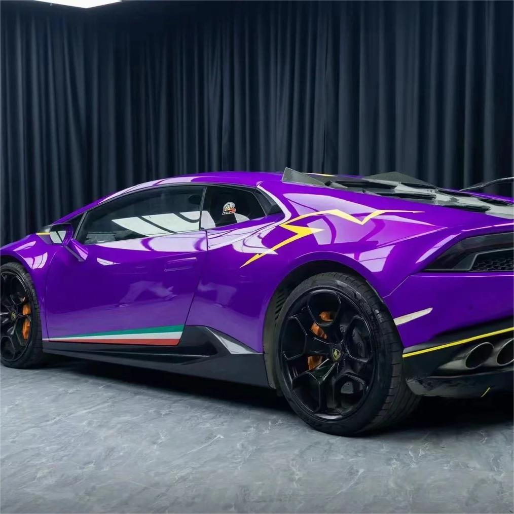 Glossy Metallic Royalty Purple Explosion Purple Vinyl Wrap PET review Vinyl 02