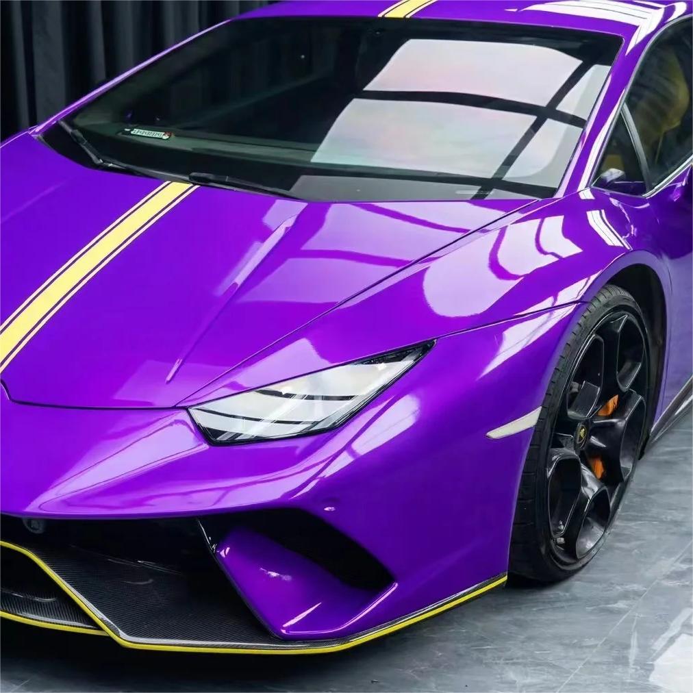 Glossy Metallic Royalty Purple Explosion Purple Vinyl Wrap PET review Vinyl 08