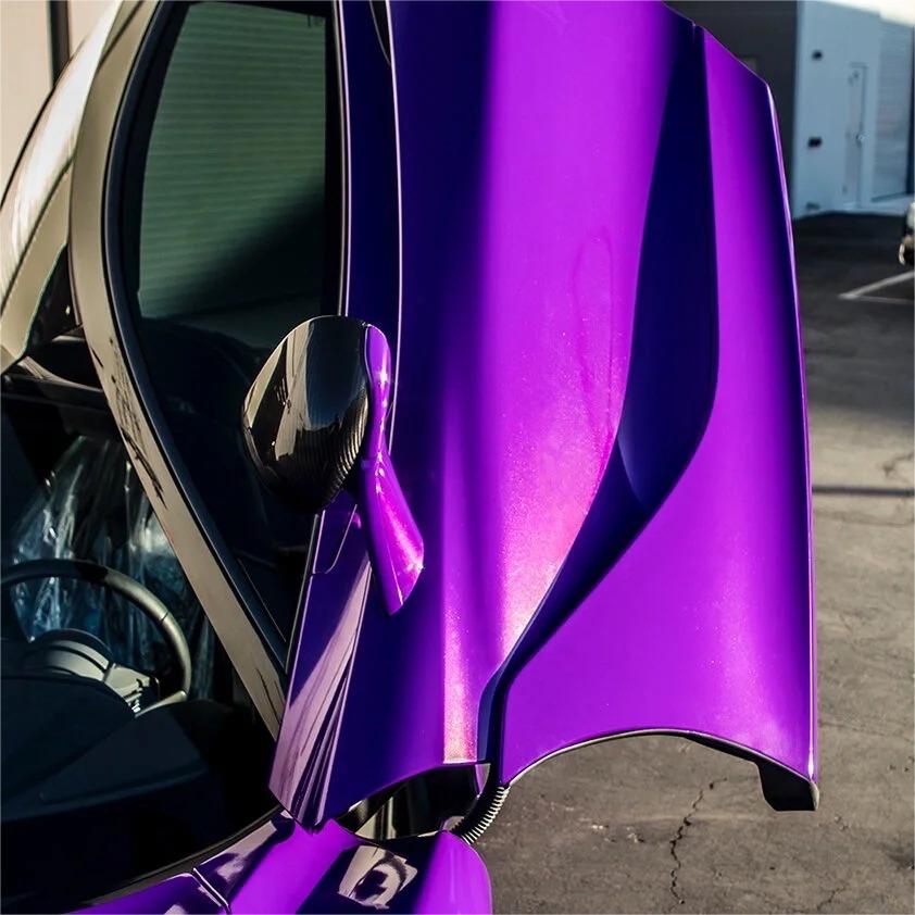 Glossy Metallic Royalty Purple Explosion Purple Vinyl Wrap PET review Style 04