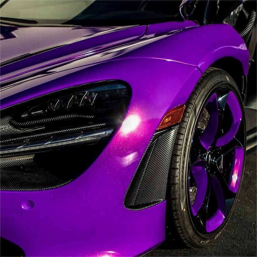 Glossy Metallic Royalty Purple Explosion Purple Vinyl Wrap PET review Style 01