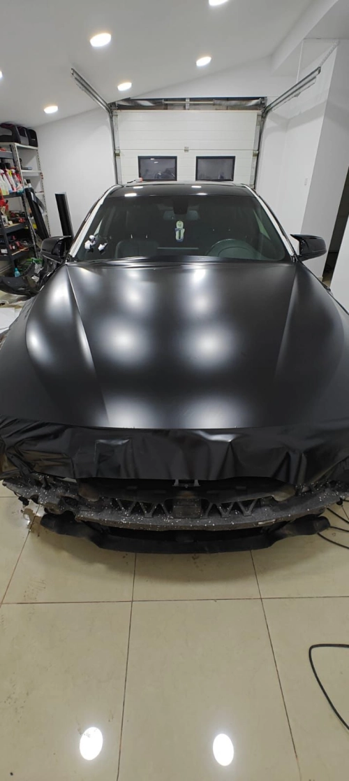 Matte Satin Black Ceramic Black Car Vinyl Wrap BMW  PET  review 