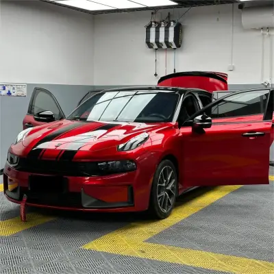 Ultra Glossy Metallic Vampire Red Car Vinyl Wrap Audi BMW PET   review Metallic 01
