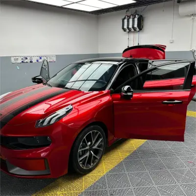 Ultra Glossy Metallic Vampire Red Car Vinyl Wrap Audi BMW PET   review Metallic 03