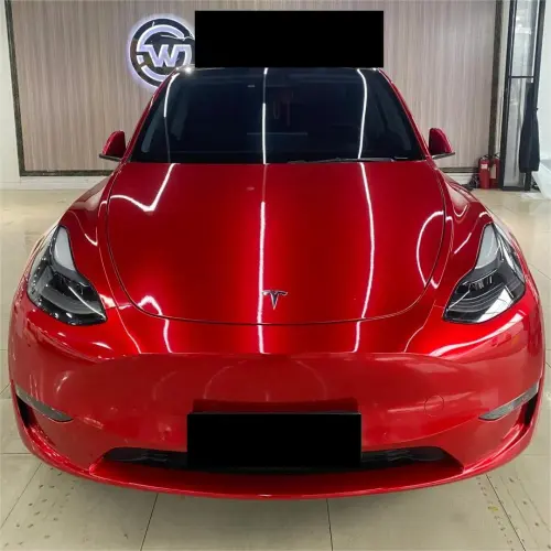 Ultra Glossy Metallic Vampire Red Car Vinyl Wrap BMW PET   review 