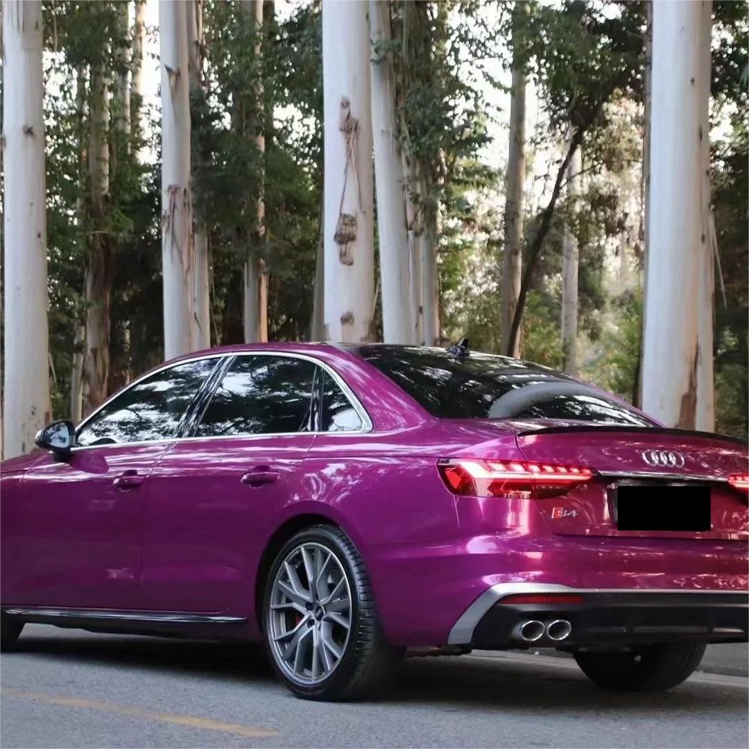 Gloss Metallic Candy Purple Car Vinyl Wrap PET review Narinder 01
