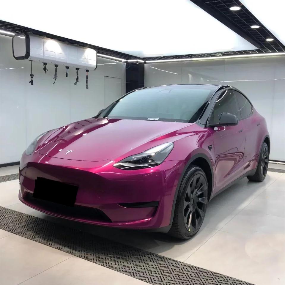 Gloss Metallic Candy Purple Car Vinyl Wrap PET review Debbie 01